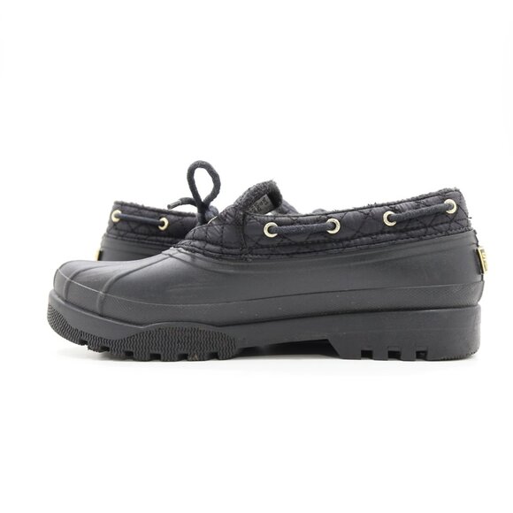 Sperry Duckling Black Rubber & Quilted Nylon Short Rain Boots - 10 - Picture 5 of 7